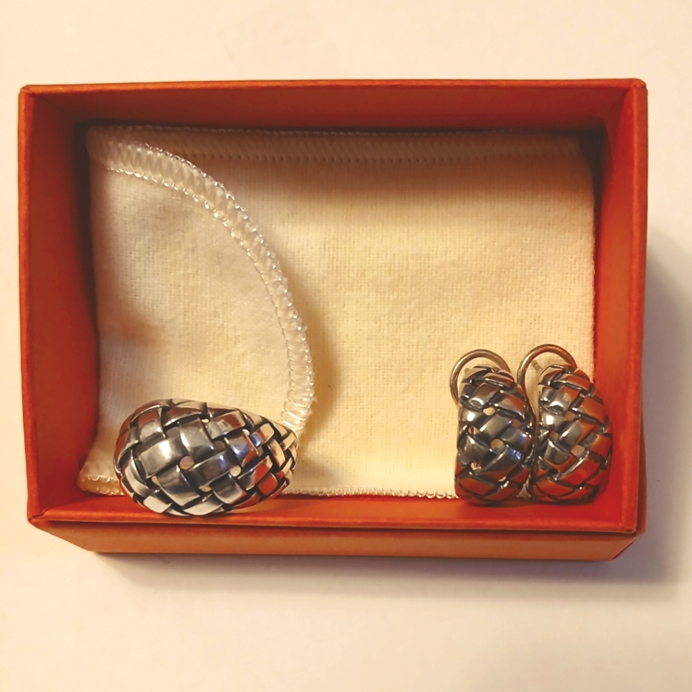 Retired James Avery Basket Weave Bundle, Ring size 8.75, SEE ALL PICS